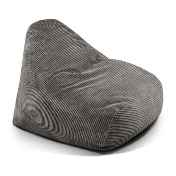Fotoliu bean bag gri inchis cu tapiterie din catifea reiata Snug 100 - SLOWDOWN imagine