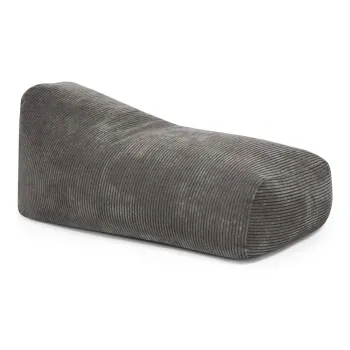 Fotoliu bean bag gri inchis cu tapiterie din catifea reiata Snug 130 - SLOWDOWN imagine