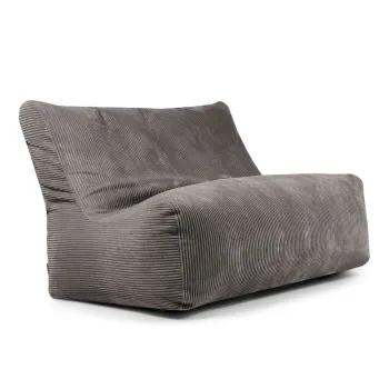 Fotoliu bean bag gri inchis cu tapiterie din catifea reiata Sofa Seat Lounge - SLOWDOWN imagine