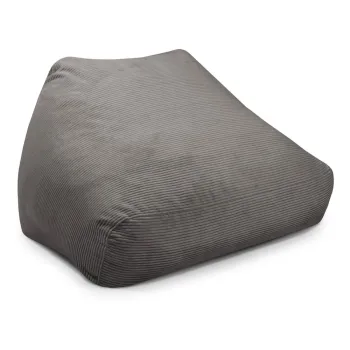 Fotoliu bean bag gri inchis cu tapiterie din catifea reiata Sofa Snug - SLOWDOWN imagine