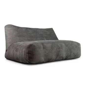 Fotoliu bean bag gri inchis cu tapiterie din catifea reiata Sofa Tube 160 - SLOWDOWN imagine