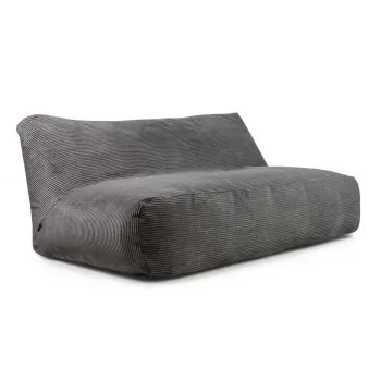 Fotoliu bean bag gri inchis cu tapiterie din catifea reiata Sofa Tube 190 - SLOWDOWN imagine