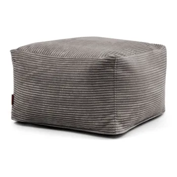 Fotoliu bean bag gri inchis cu tapiterie din catifea reiata Softbox MooG - SLOWDOWN imagine