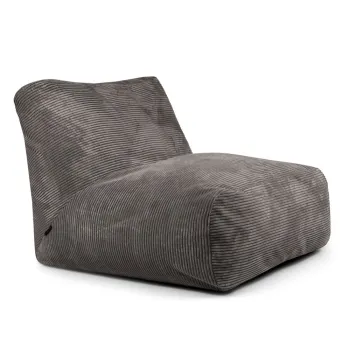 Fotoliu bean bag gri inchis cu tapiterie din catifea reiata Tube 100 - SLOWDOWN imagine