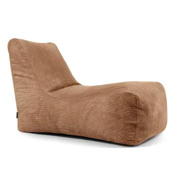 Fotoliu bean bag maro cu tapiterie din catifea reiata Lounge - SLOWDOWN imagine