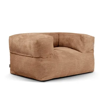 Fotoliu bean bag maro cu tapiterie din catifea reiata MooG - SLOWDOWN imagine