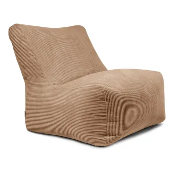 Fotoliu bean bag maro cu tapiterie din catifea reiata Seat 100 Lounge - SLOWDOWN imagine