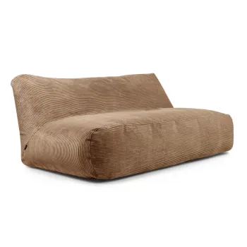 Fotoliu bean bag maro cu tapiterie din catifea reiata Sofa Tube 190 - SLOWDOWN imagine