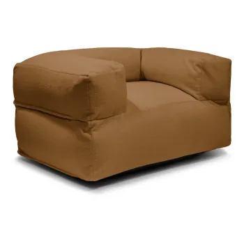 Fotoliu bean bag maro cu tapiterie din tesatura boucle MooG - SLOWDOWN imagine