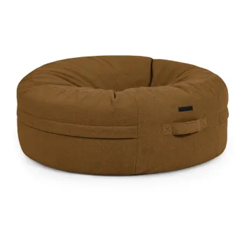 Fotoliu bean bag maro cu tapiterie din tesatura boucle Roll 135 - SLOWDOWN imagine