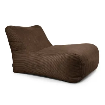 Fotoliu bean bag maro inchis cu tapiterie din catifea reiata Lounge 100 - SLOWDOWN imagine