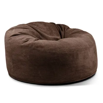 Fotoliu bean bag maro inchis cu tapiterie din catifea reiata Om 135 - SLOWDOWN imagine