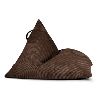 Fotoliu bean bag maro inchis cu tapiterie din catifea reiata Razz - SLOWDOWN imagine