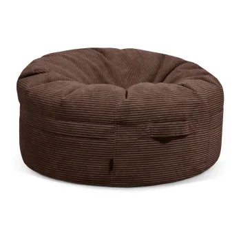 Fotoliu bean bag maro inchis cu tapiterie din catifea reiata Roll 105 - SLOWDOWN imagine