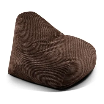 Fotoliu bean bag maro inchis cu tapiterie din catifea reiata Snug 100 - SLOWDOWN imagine