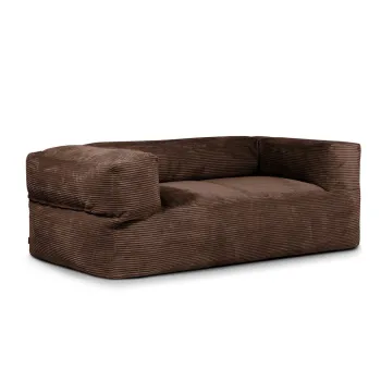 Fotoliu bean bag maro inchis cu tapiterie din catifea reiata Sofa MooG - SLOWDOWN imagine