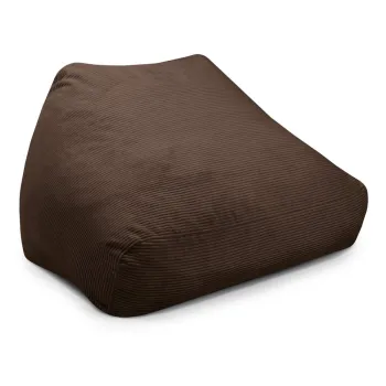 Fotoliu bean bag maro inchis cu tapiterie din catifea reiata Sofa Snug - SLOWDOWN imagine