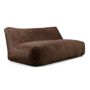 Fotoliu bean bag maro inchis cu tapiterie din catifea reiata Sofa Tube 190 - SLOWDOWN imagine