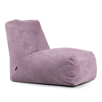 Fotoliu bean bag mov cu tapiterie din catifea reiata Tube - SLOWDOWN imagine