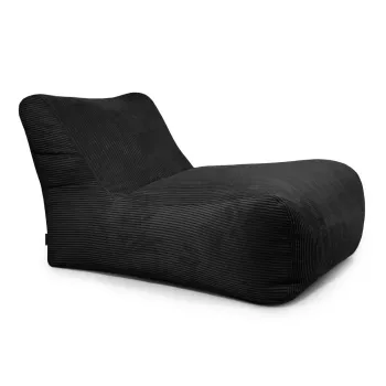 Fotoliu bean bag negru cu tapiterie din catifea reiata Lounge 100 - SLOWDOWN imagine