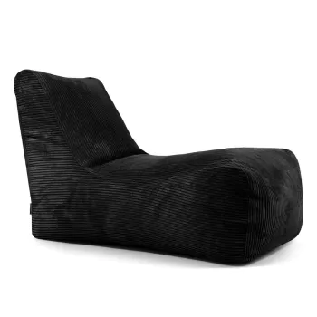 Fotoliu bean bag negru cu tapiterie din catifea reiata Lounge - SLOWDOWN imagine