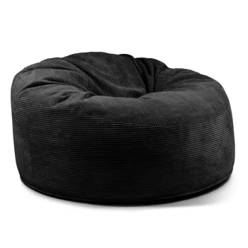 Fotoliu bean bag negru cu tapiterie din catifea reiata Om 135 - SLOWDOWN imagine
