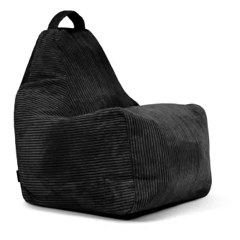 Fotoliu bean bag negru cu tapiterie din catifea reiata Play Amuse - SLOWDOWN imagine