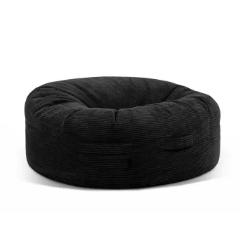 Fotoliu bean bag negru cu tapiterie din catifea reiata Roll 135 - SLOWDOWN imagine