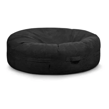 Fotoliu bean bag negru cu tapiterie din catifea reiata Roll 190 - SLOWDOWN imagine