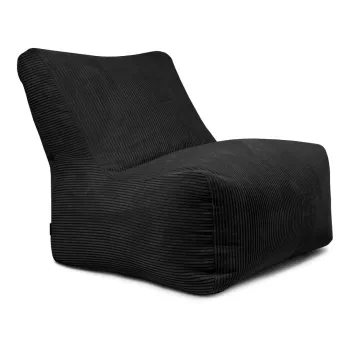 Fotoliu bean bag negru cu tapiterie din catifea reiata Seat 100 Lounge - SLOWDOWN imagine