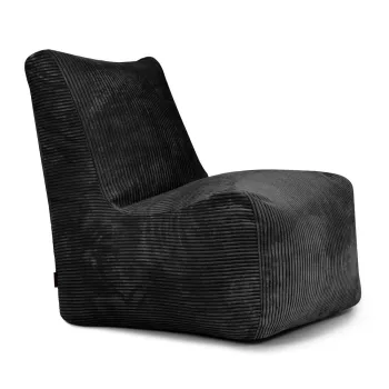 Fotoliu bean bag negru cu tapiterie din catifea reiata Seat Lounge - SLOWDOWN imagine