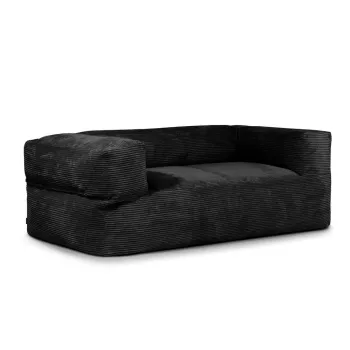 Fotoliu bean bag negru cu tapiterie din catifea reiata Sofa MooG - SLOWDOWN imagine