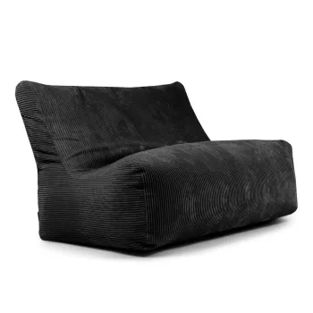 Fotoliu bean bag negru cu tapiterie din catifea reiata Sofa Seat Lounge - SLOWDOWN imagine