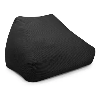 Fotoliu bean bag negru cu tapiterie din catifea reiata Sofa Snug - SLOWDOWN imagine
