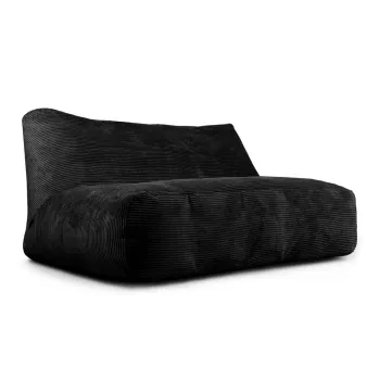 Fotoliu bean bag negru cu tapiterie din catifea reiata Sofa Tube 160 - SLOWDOWN imagine