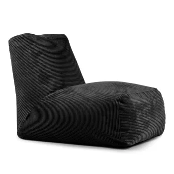 Fotoliu bean bag negru cu tapiterie din catifea reiata Tube - SLOWDOWN imagine
