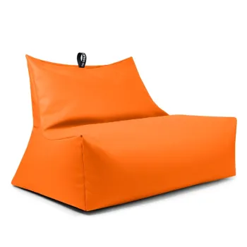 Fotoliu bean bag portocaliu cu tapiterie din imitatie de piele Icy Sofa - So Soft? imagine