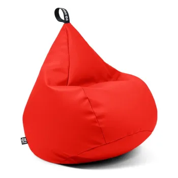 Fotoliu bean bag rosu cu tapiterie din imitatie de piele Drop L - So Soft? imagine