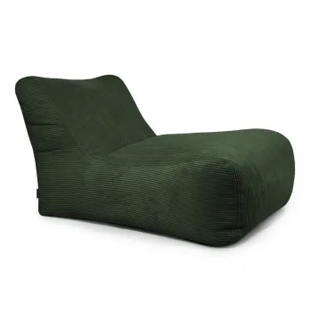 Fotoliu bean bag verde cu tapiterie din catifea reiata Lounge 100 - SLOWDOWN imagine