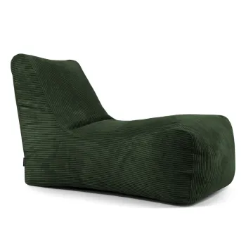 Fotoliu bean bag verde cu tapiterie din catifea reiata Lounge - SLOWDOWN imagine