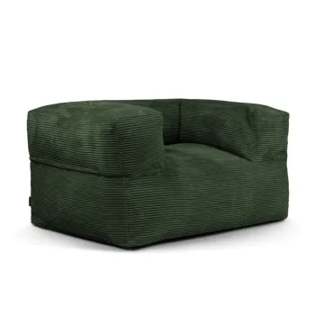 Fotoliu bean bag verde cu tapiterie din catifea reiata MooG - SLOWDOWN imagine