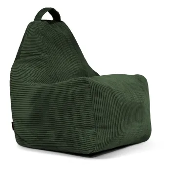 Fotoliu bean bag verde cu tapiterie din catifea reiata Play Amuse - SLOWDOWN imagine