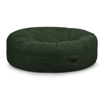 Fotoliu bean bag verde cu tapiterie din catifea reiata Roll 190 - SLOWDOWN imagine