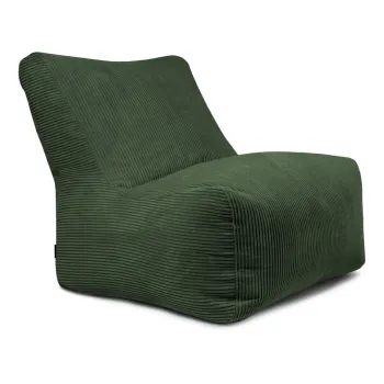 Fotoliu bean bag verde cu tapiterie din catifea reiata Seat 100 Lounge - SLOWDOWN imagine