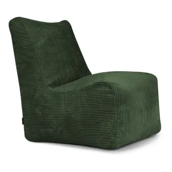 Fotoliu bean bag verde cu tapiterie din catifea reiata Seat Lounge - SLOWDOWN imagine