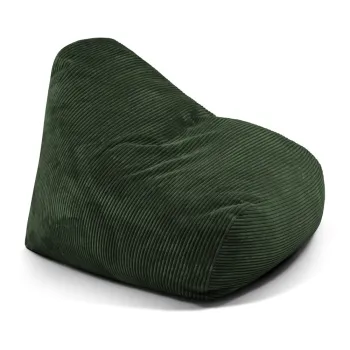 Fotoliu bean bag verde cu tapiterie din catifea reiata Snug 100 - SLOWDOWN imagine