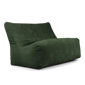 Fotoliu bean bag verde cu tapiterie din catifea reiata Sofa Seat Lounge - SLOWDOWN imagine