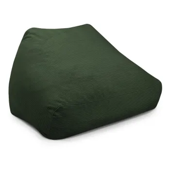 Fotoliu bean bag verde cu tapiterie din catifea reiata Sofa Snug - SLOWDOWN imagine