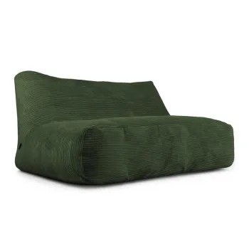 Fotoliu bean bag verde cu tapiterie din catifea reiata Sofa Tube 160 - SLOWDOWN imagine