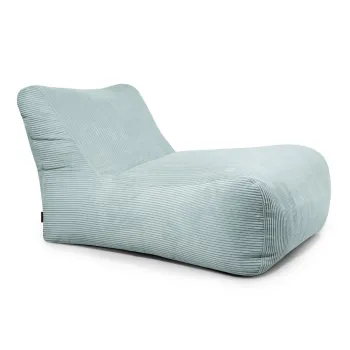 Fotoliu bean bag verde menta cu tapiterie din catifea reiata Lounge 100 - SLOWDOWN imagine